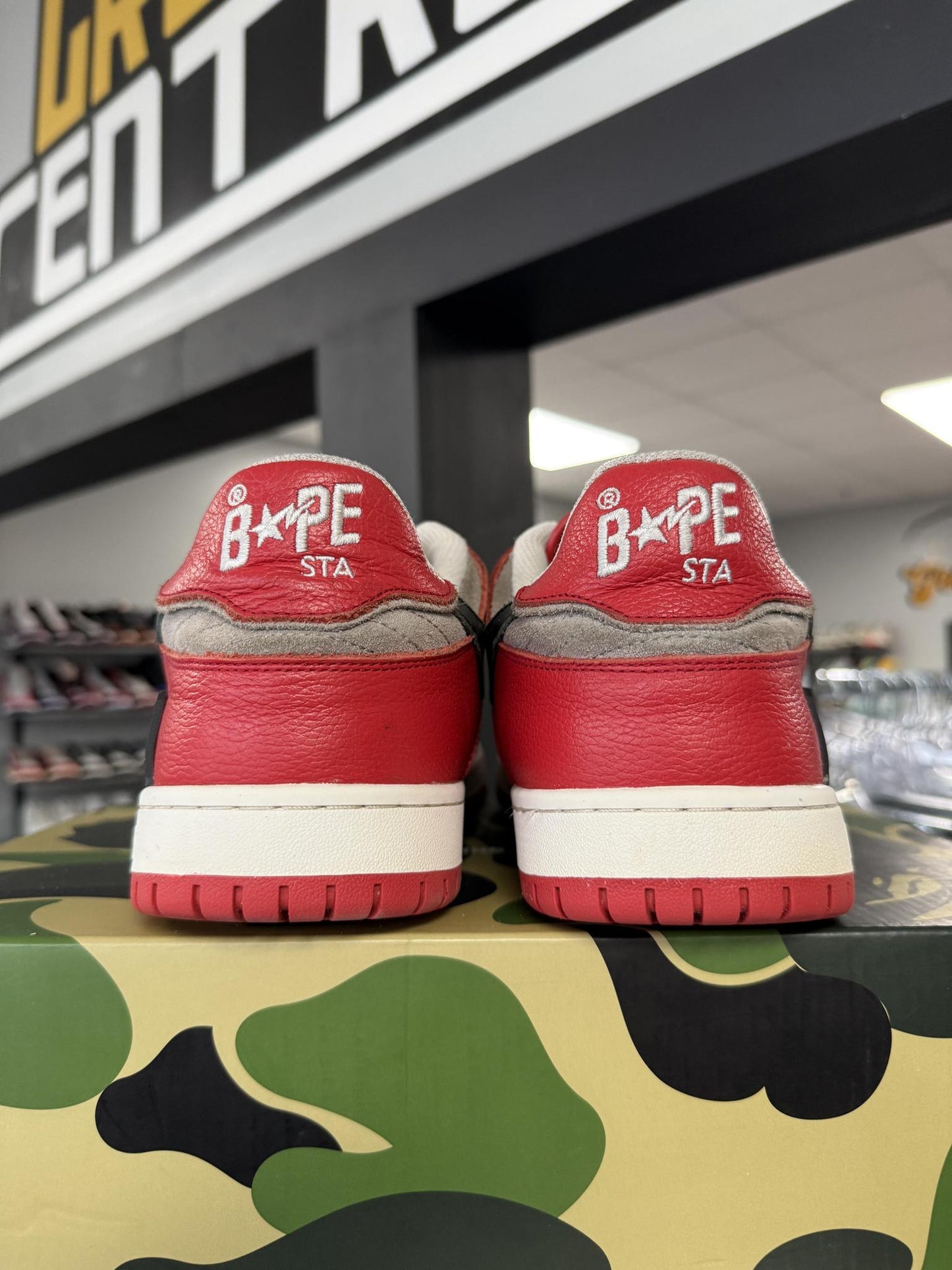 Bape Sk8 "Red Grey" Used Size 13
