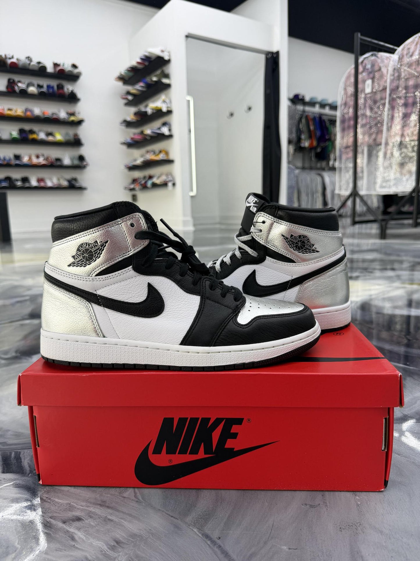 Jordan 1 "Metallic Silver" Used Size 9.5