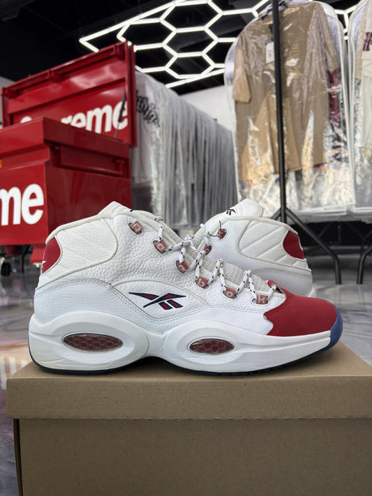 Reebok Question Mid "Red Toe" Used Size 14