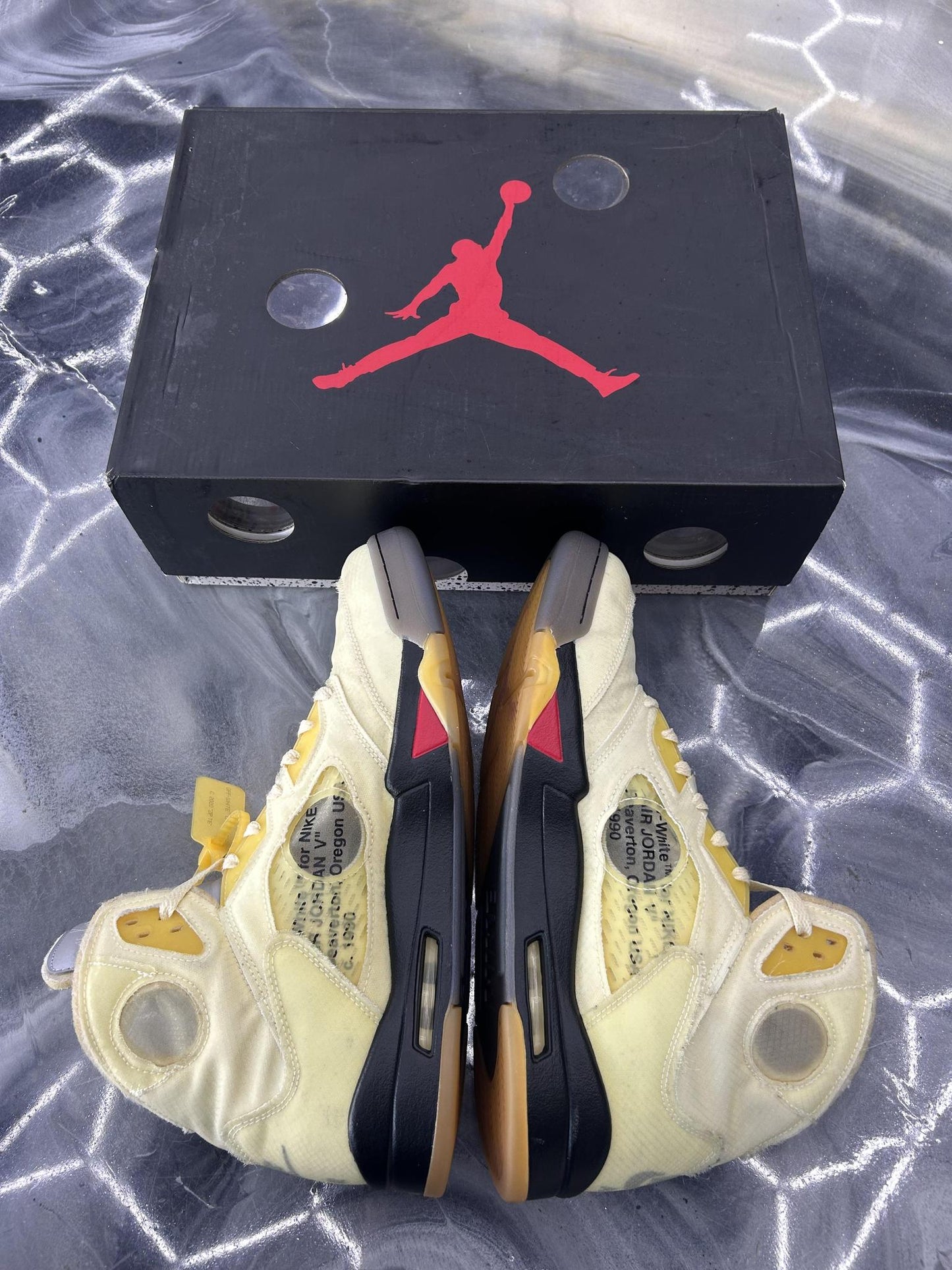 Jordan 5 x Off White "Sail" Used Size 14