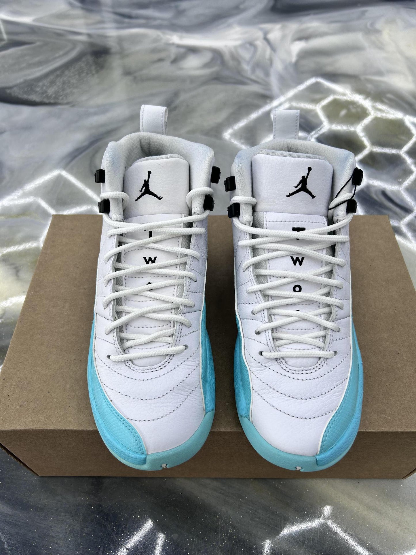 Jordan 12 "Light Aqua" Used Size 4.5Y/6W