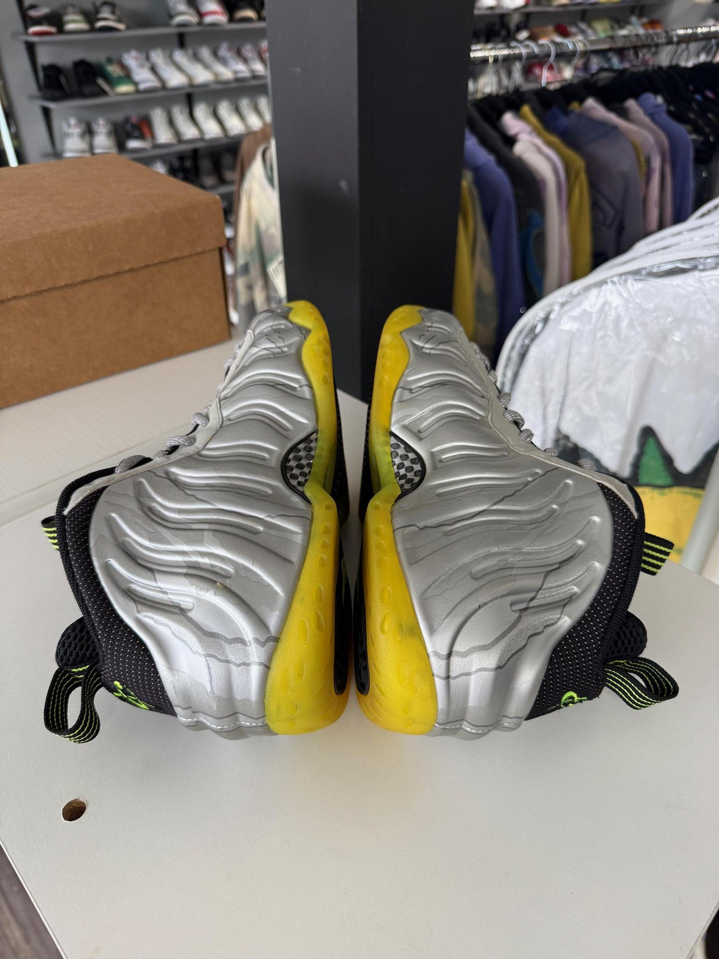 Nike Foamposite "Silver Volt Camo" Used Size 9