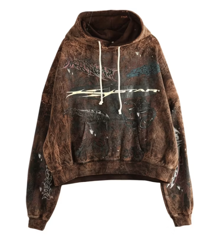 Hellstar H-Star Graffiti Hoodie "Brown"