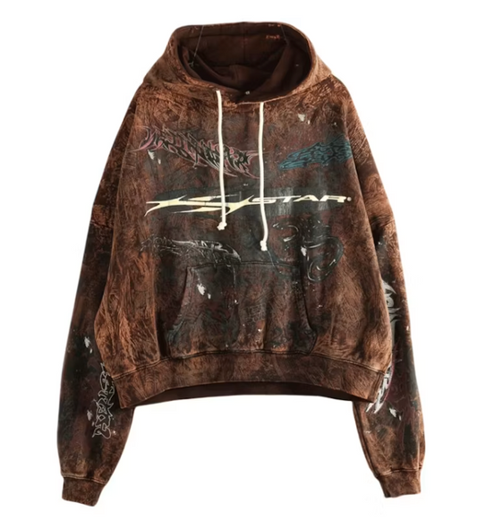 Hellstar H-Star Graffiti Hoodie "Brown"