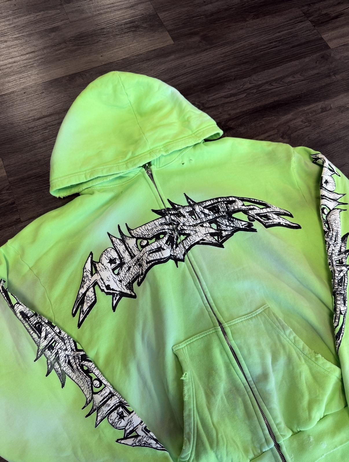 Hellstar Graffiti Zip Up Green Used