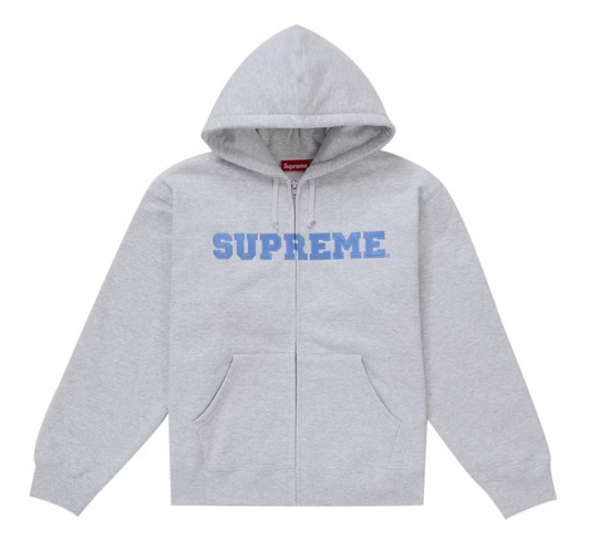 Supreme Collegiate Appliqué Zip Up "Grey/Blue"