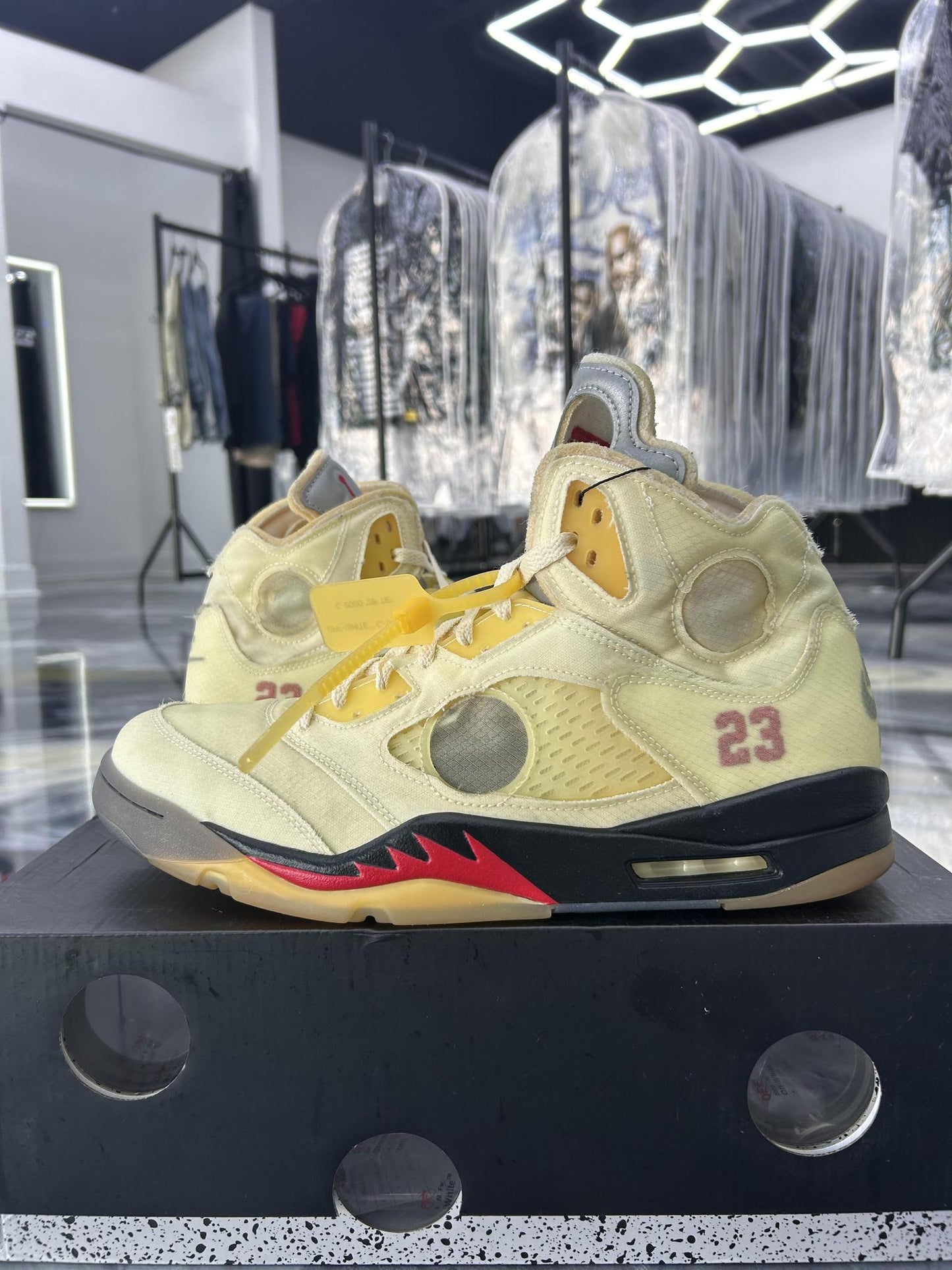 Jordan 5 x Off White "Sail" Used Size 14