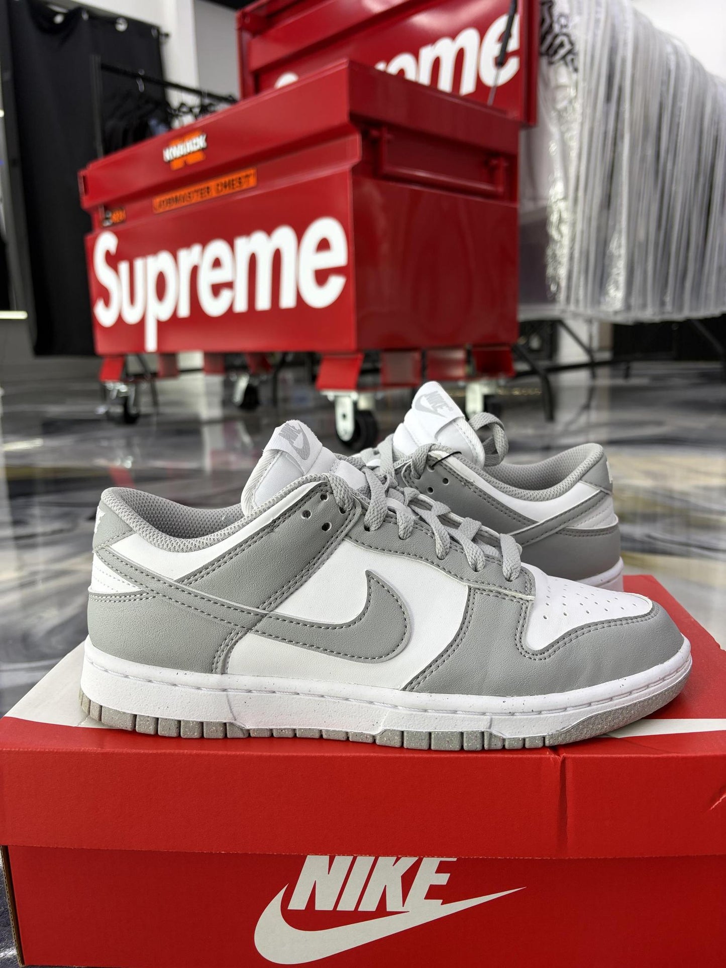 Nike Dunk Low "Light Smoke Grey" Used Size 7Y/8.5W