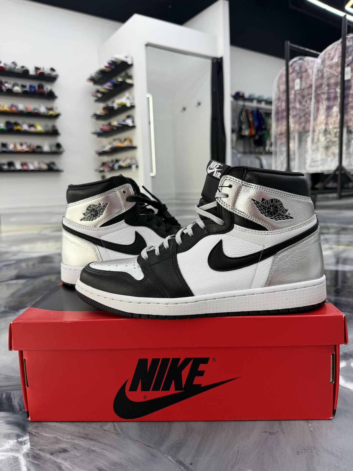 Jordan 1 "Metallic Silver" Used Size 9.5