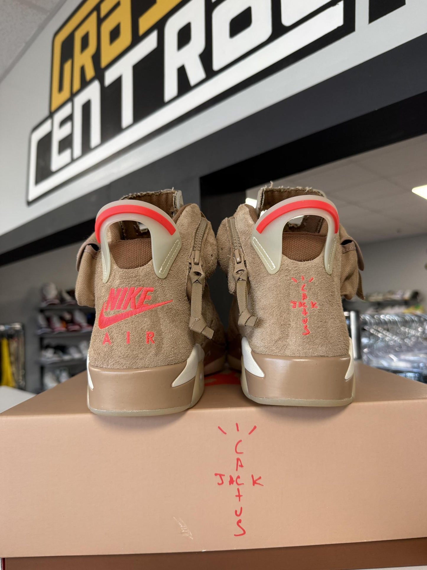 Jordan 6 Travis Scott "British Khaki" Used Size 13