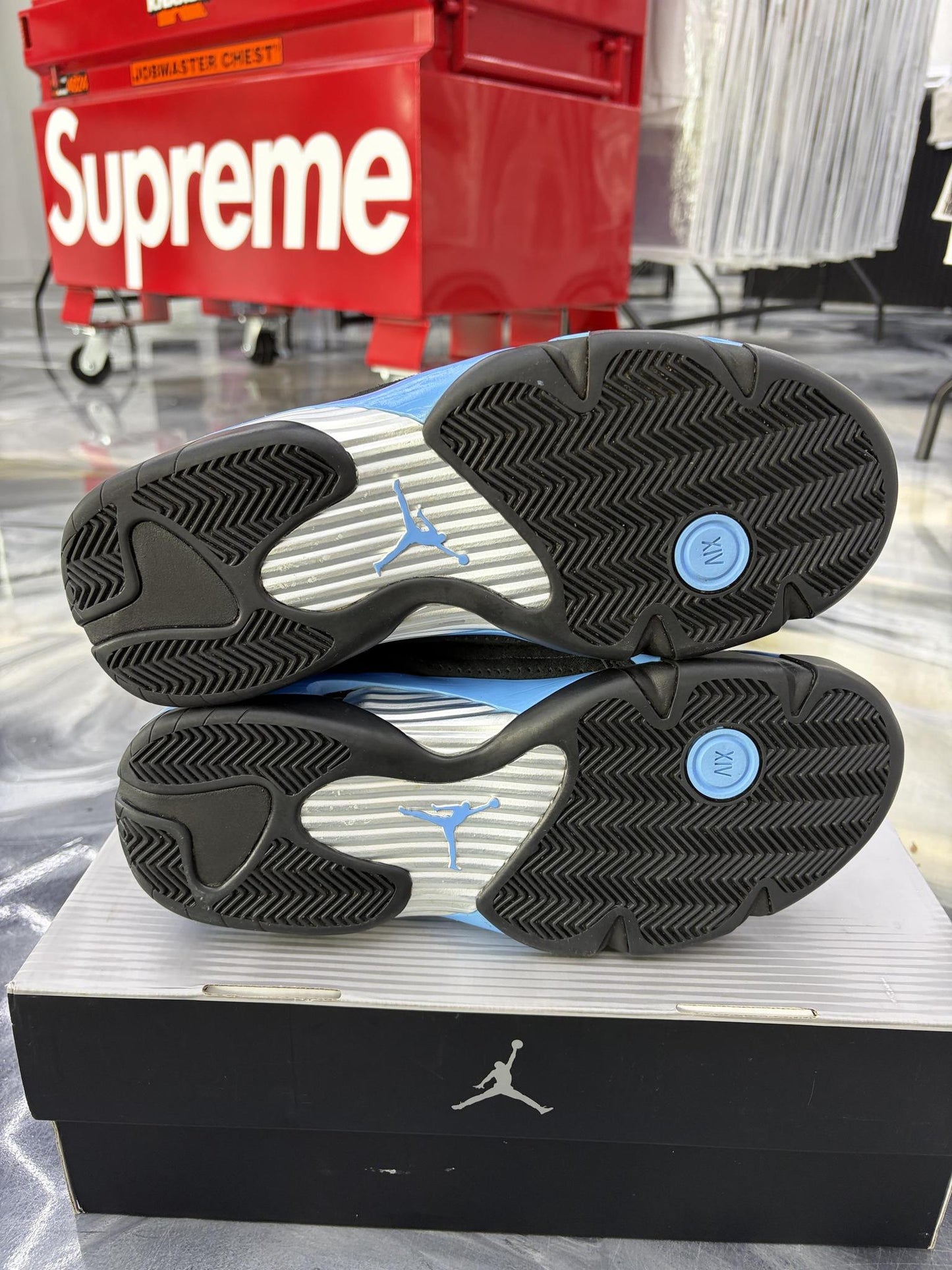 Jordan 14 "University Blue" Used Size 10.5