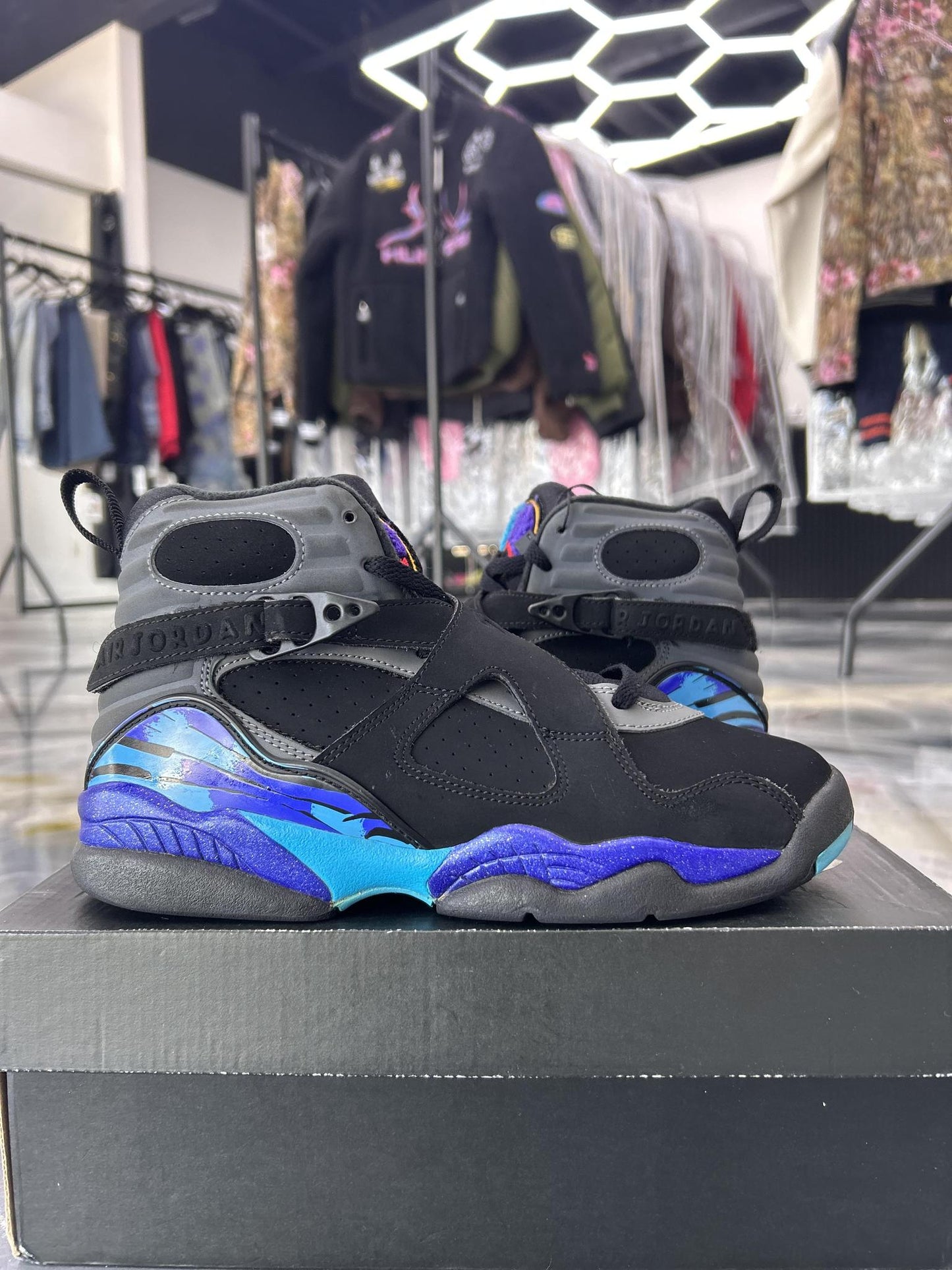 Jordan 8 Aqua Used Size 5.5Y/7W