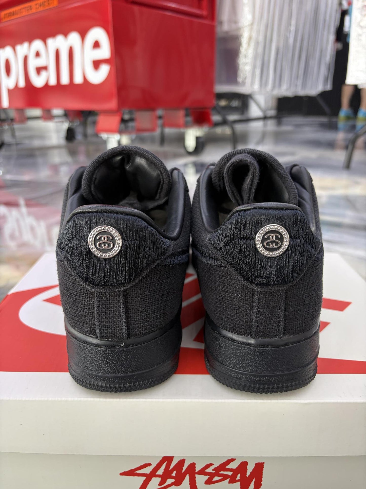 Nike Air Force 1 "Stussy Black" Used Size 9