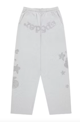 Sp5der Rhinestone Sweatpants "Grey"