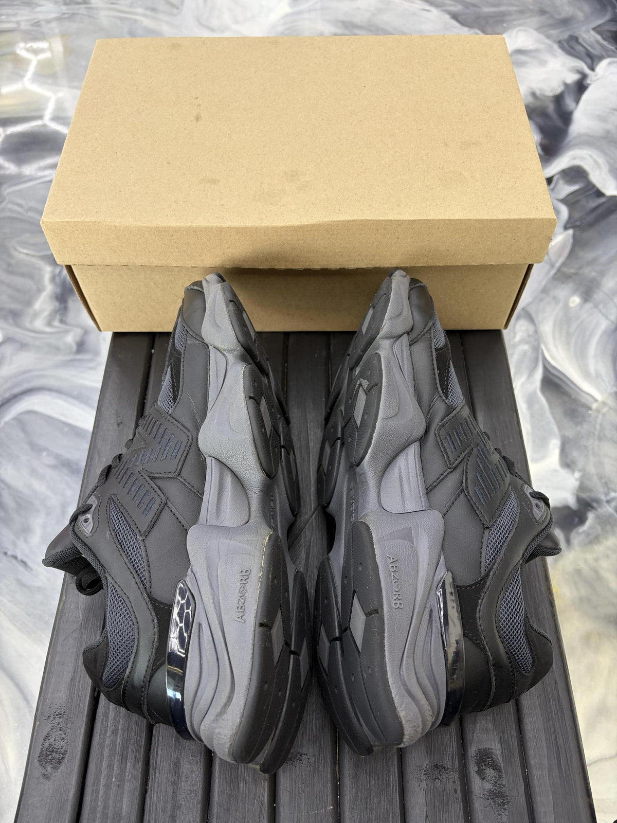 New Balance 9060 "Triple Black" Used Size 10