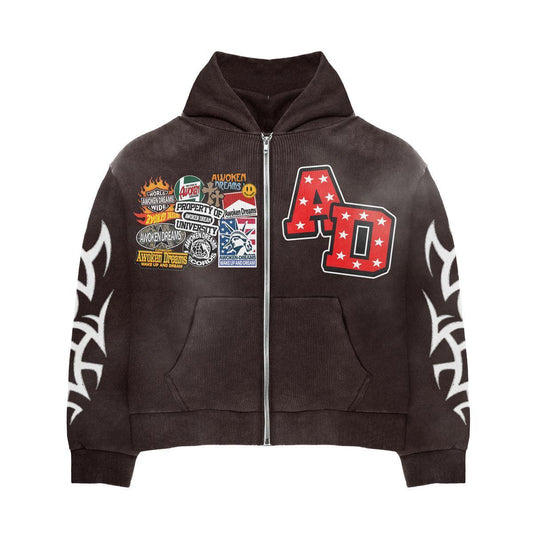 Awoken Dreams Patchwork Sweatsuit "Mocha"