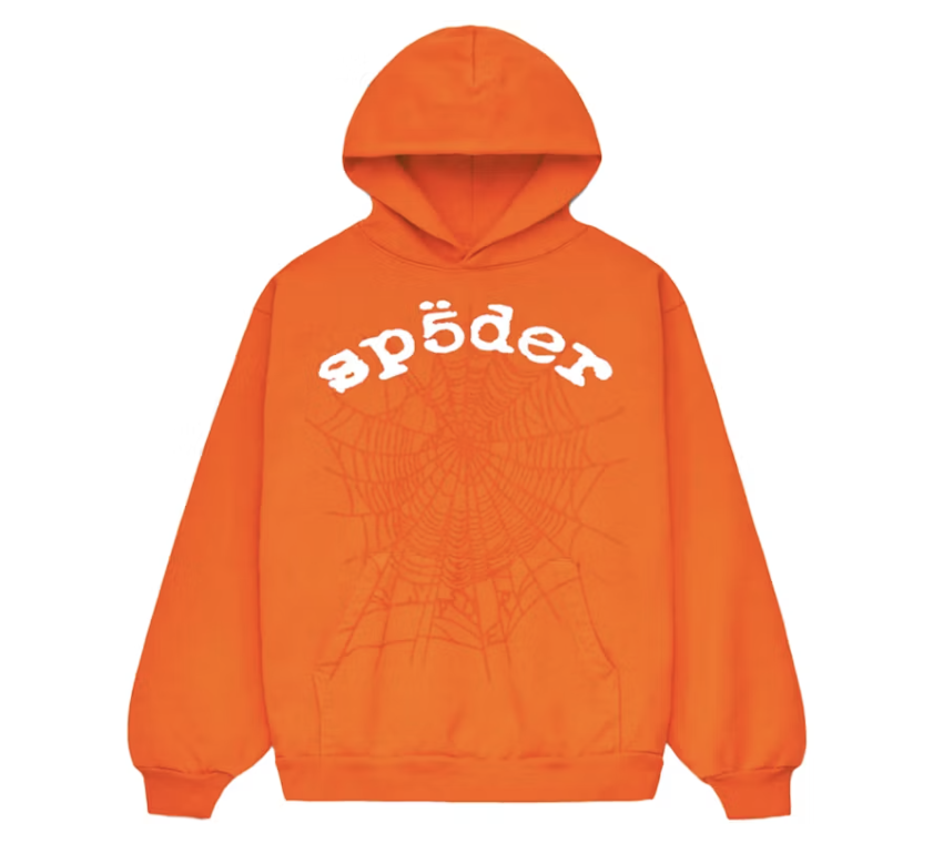Sp5der OG Web Hoodie "Orange/White"