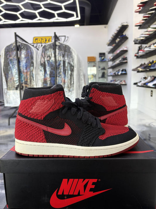 Jordan 1 "Bred Flyknit" Used Size 9