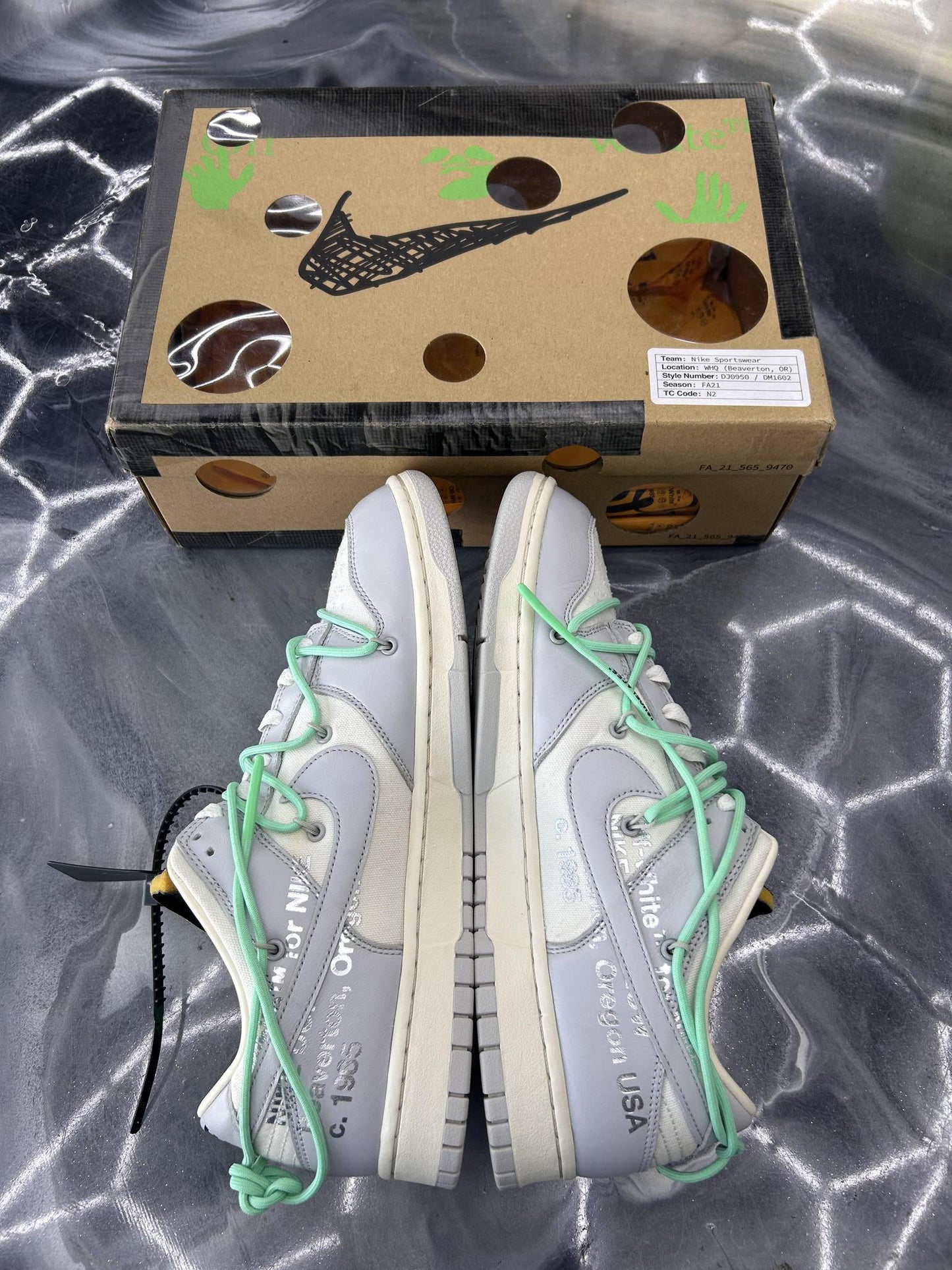 Nike Dunk Low Off White "Lot 4" Used Size 12