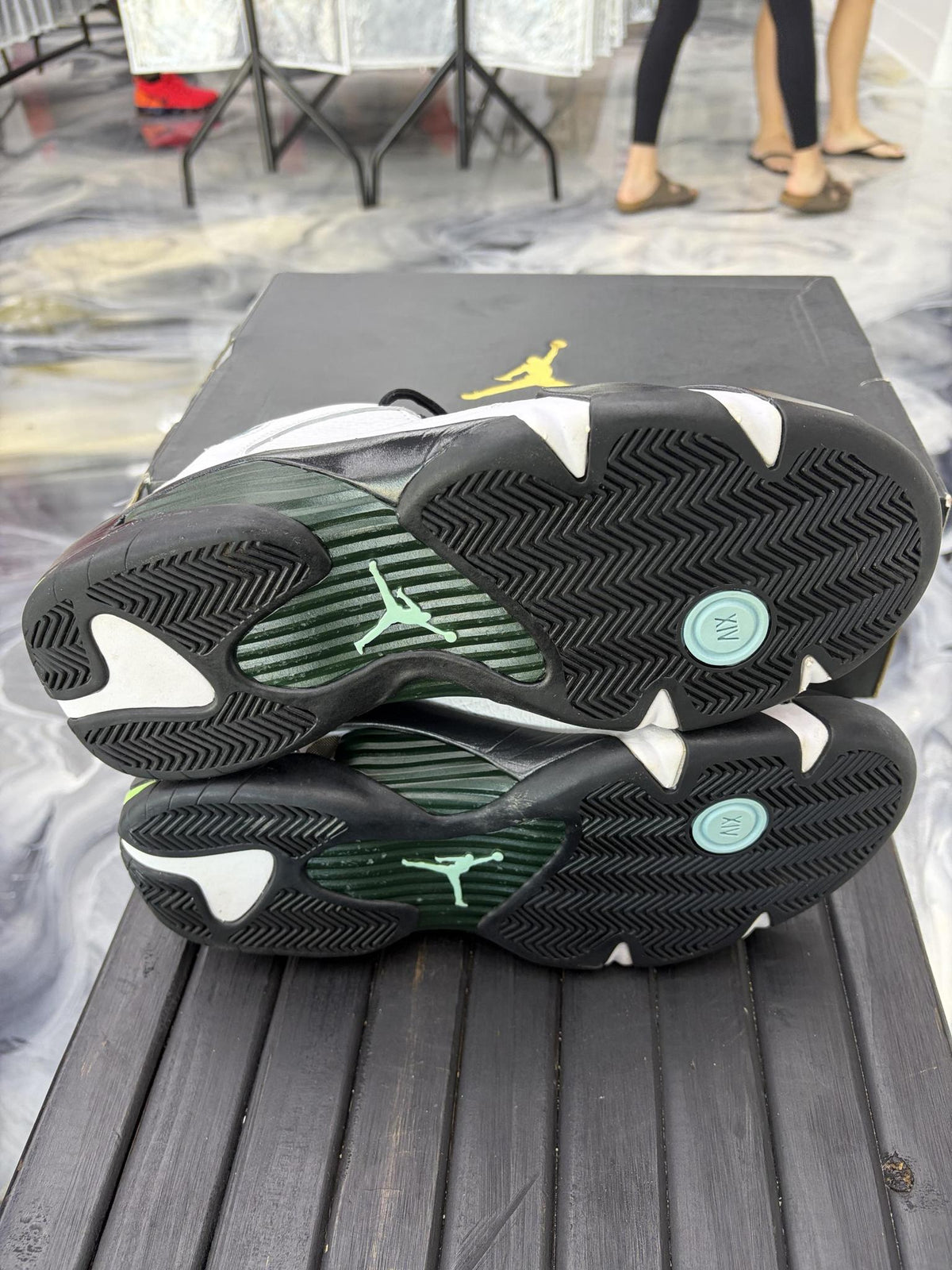 Jordan 14 "Oxidized Green" Used Size 10.5