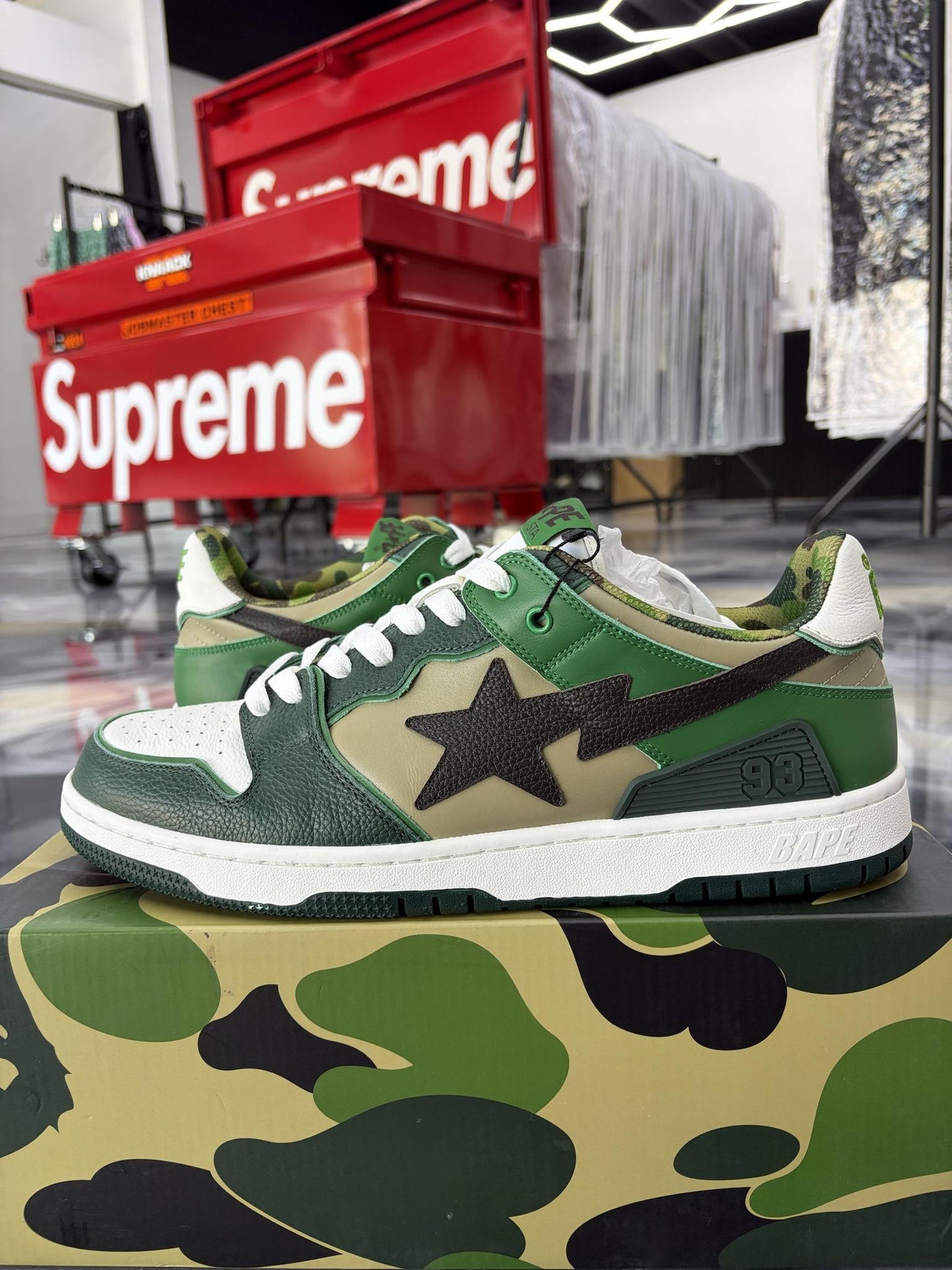 A Bathing Ape Bape Sk8 Sta "Camo" Used Size 13