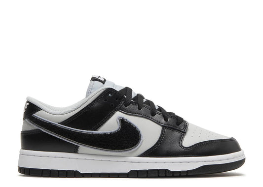 Nike Dunk Low Chenille Swoosh "Black Grey Fog"