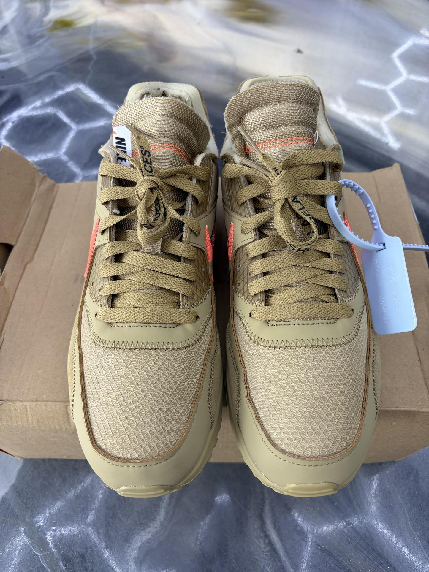 Nike Air Max 90 Off White "Desert Ore" Used Size 9