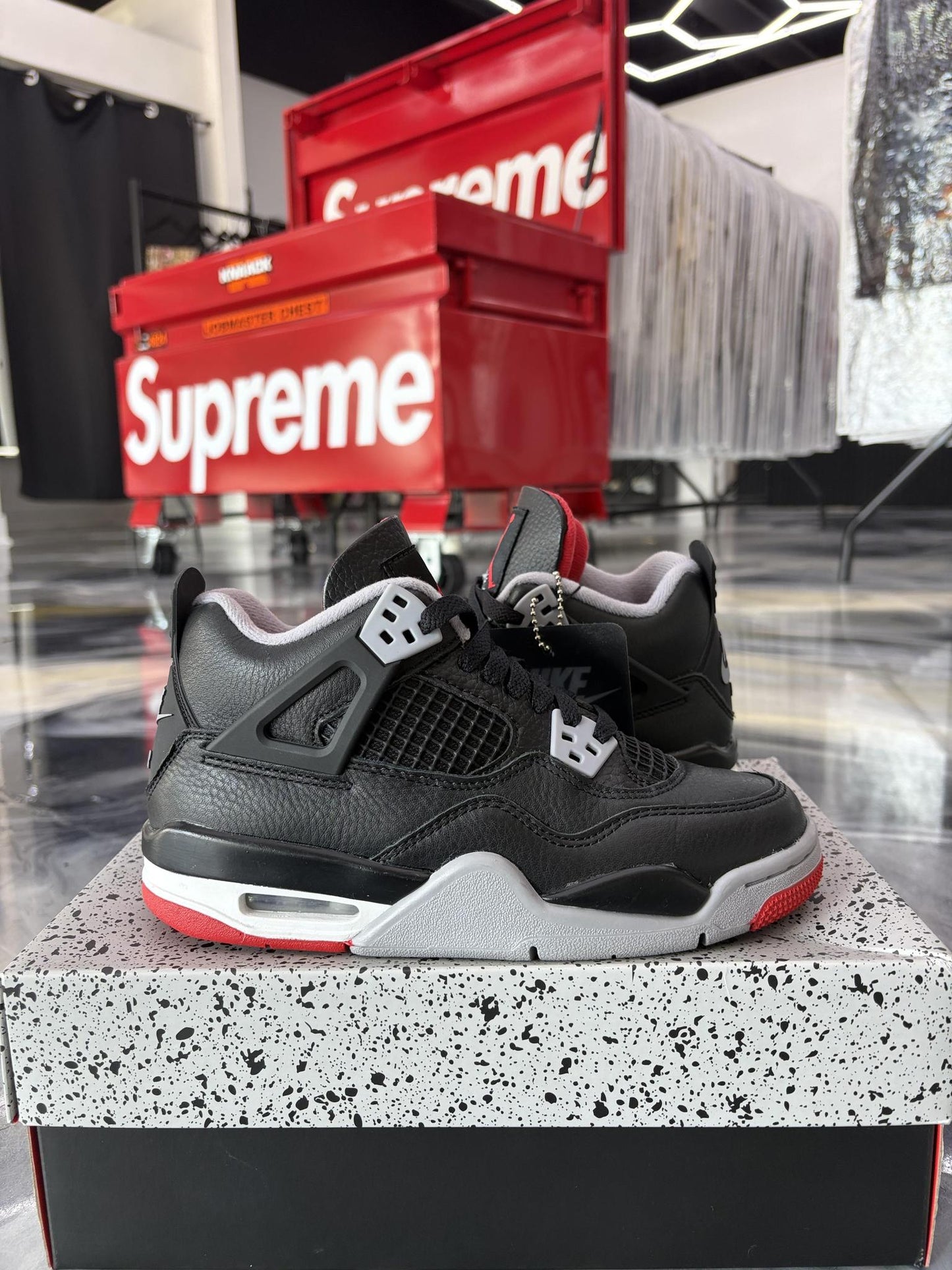Jordan 4 "Bred Reimagined" Used Size 4Y/5.5W
