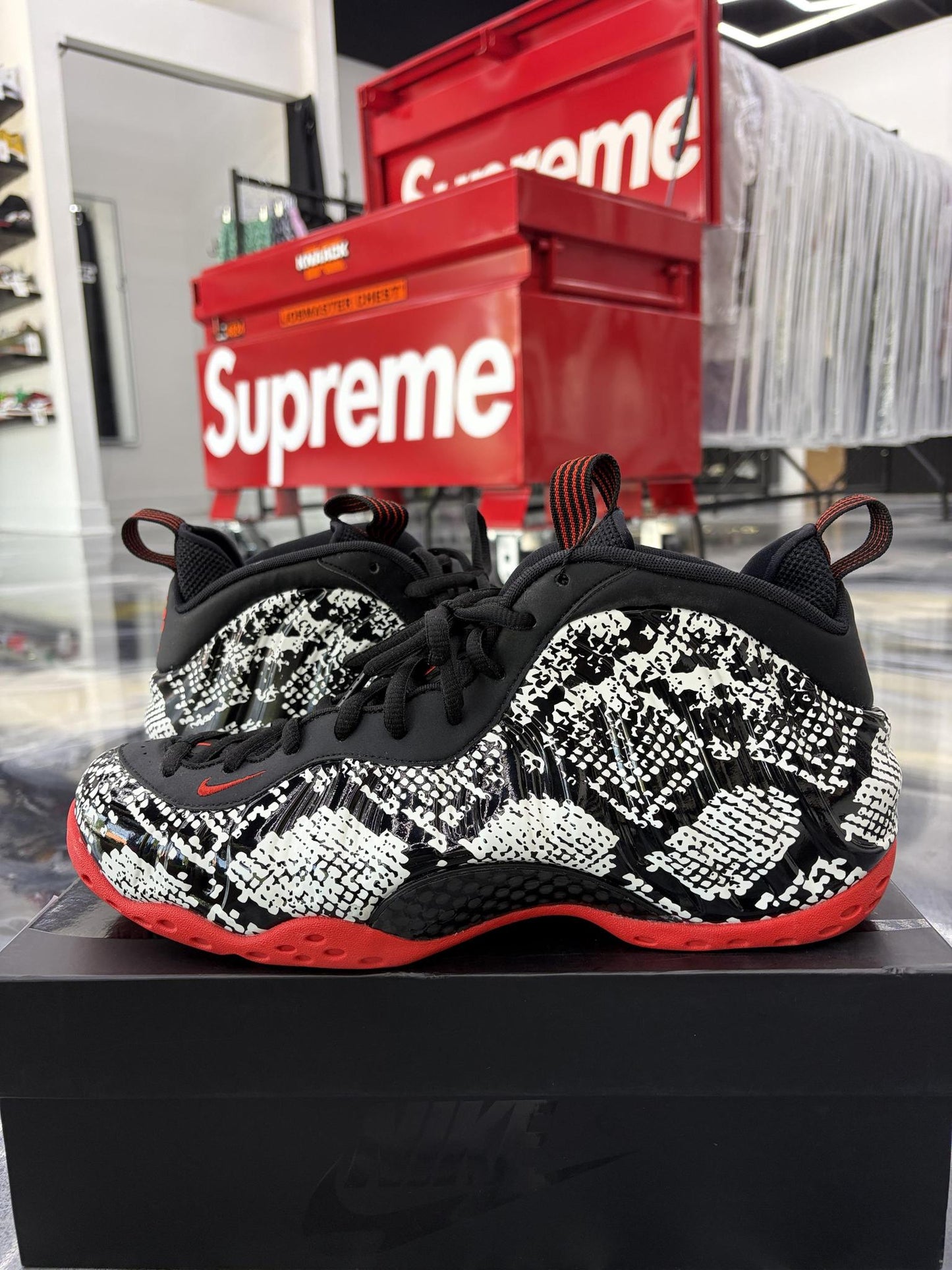 Nike Air Foamposite One "Albino Snakeskin" Used Size 12