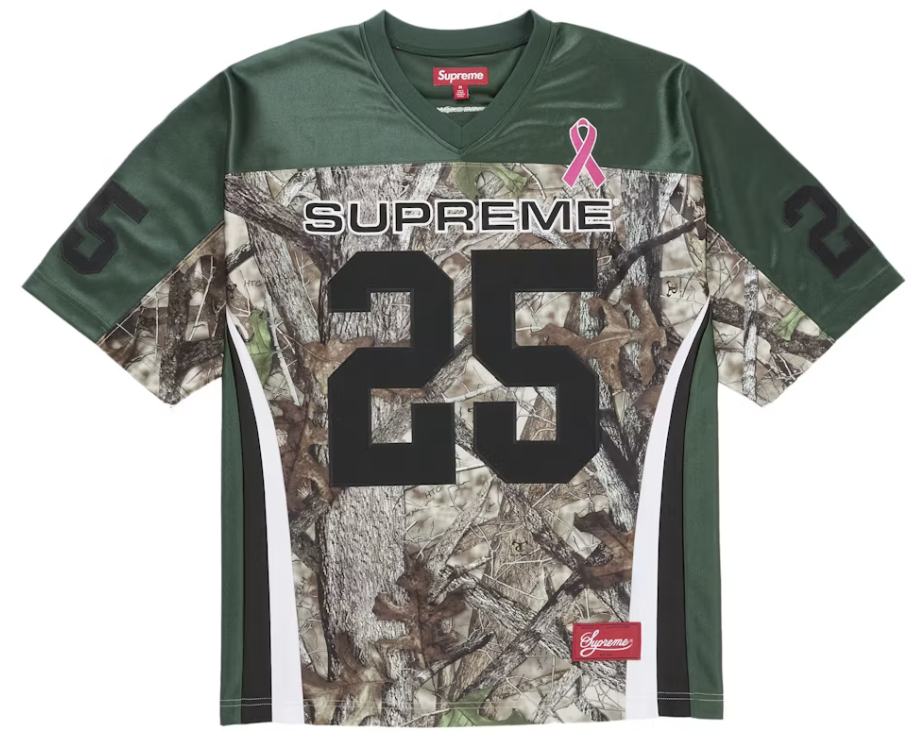 Supreme Breast Cancer Awareness Football Jersey "Green Camo"
