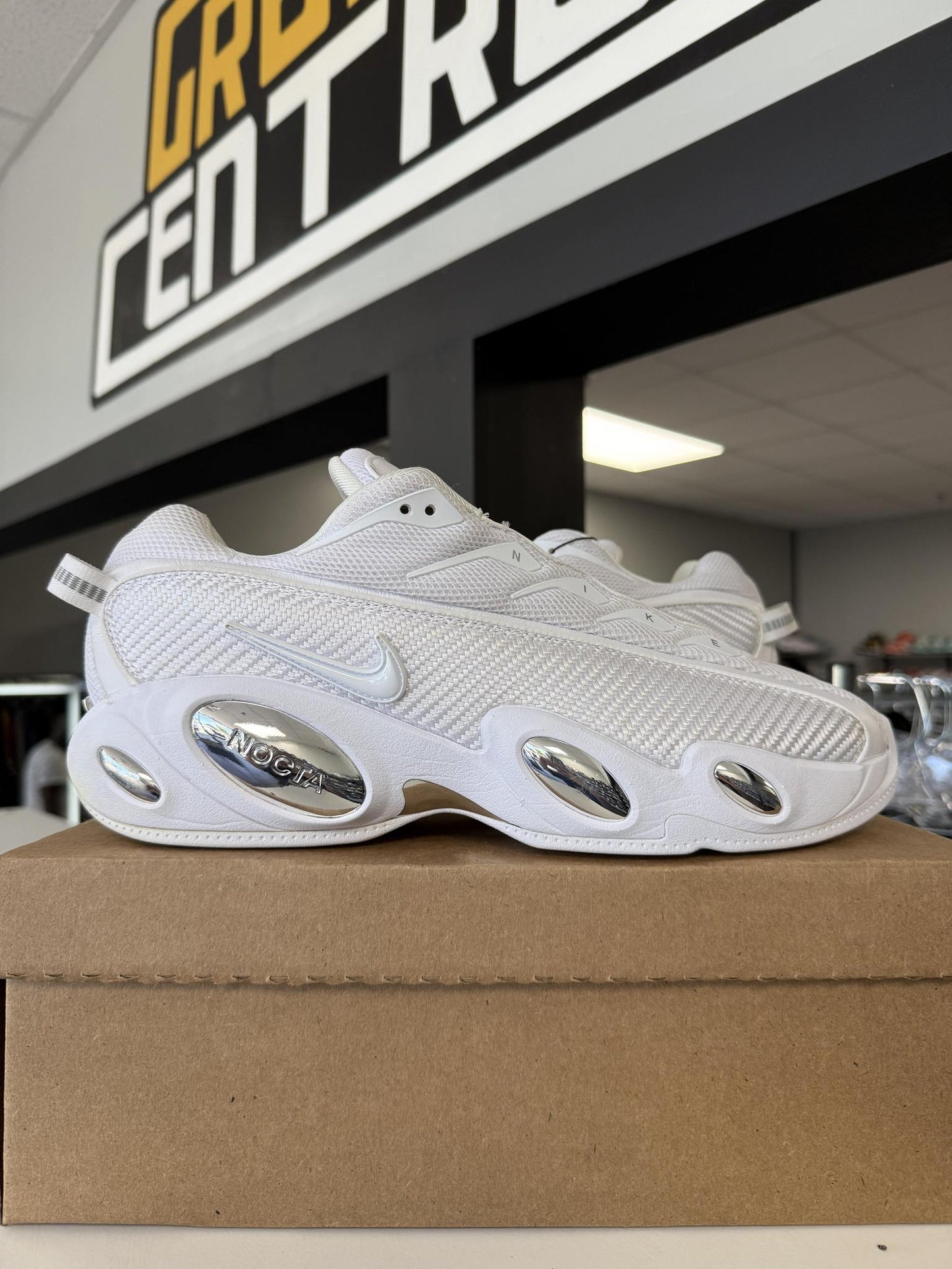 Nike NOCTA Glide "White Chrome" Used Size 14