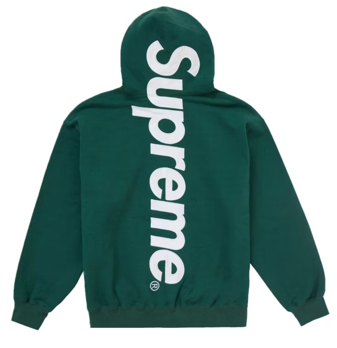 Supreme Satin Appliqué Hoodie "Forest Green"
