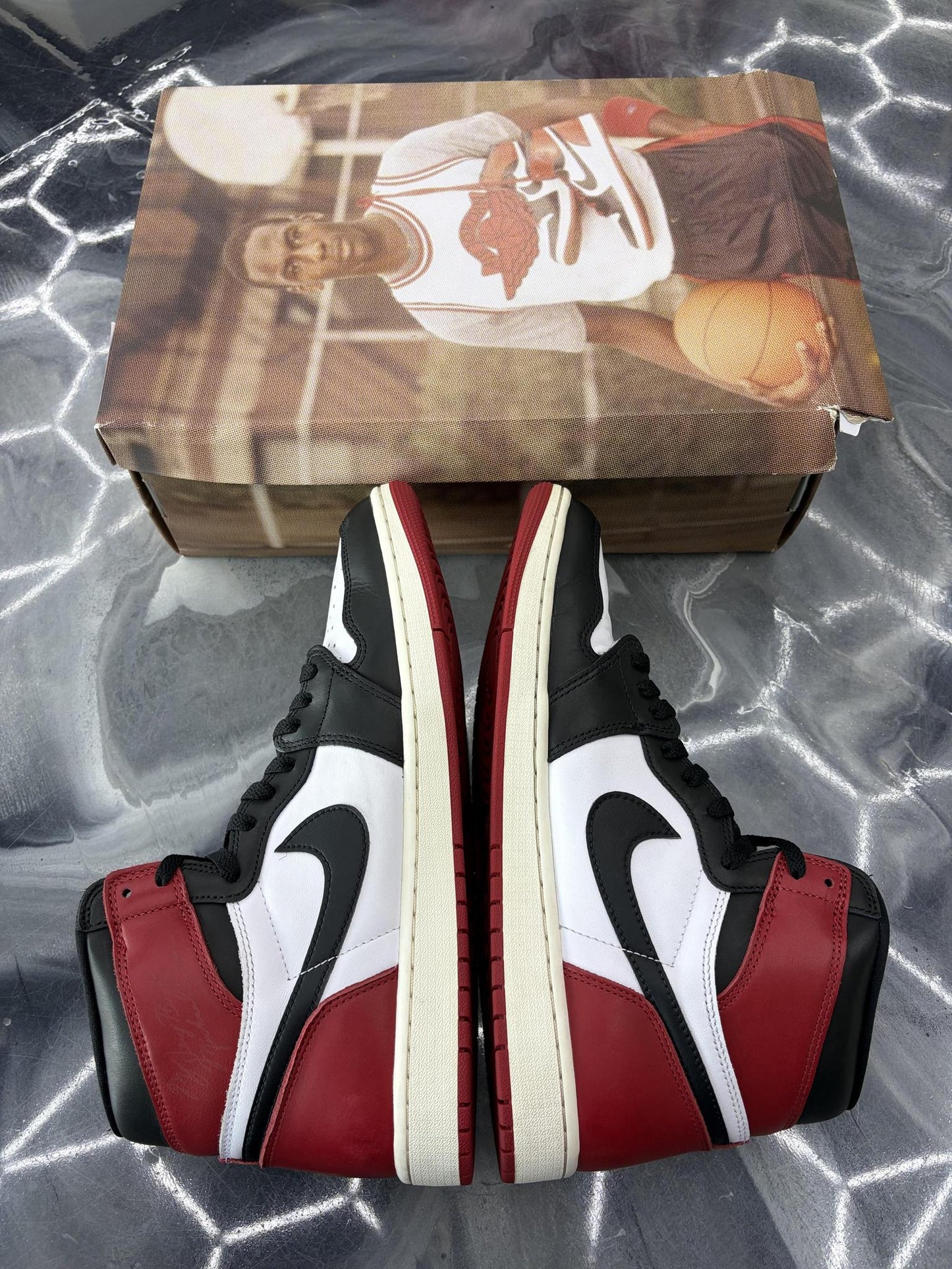 Jordan 1 "Black Toe Reimagined" Used Size 12