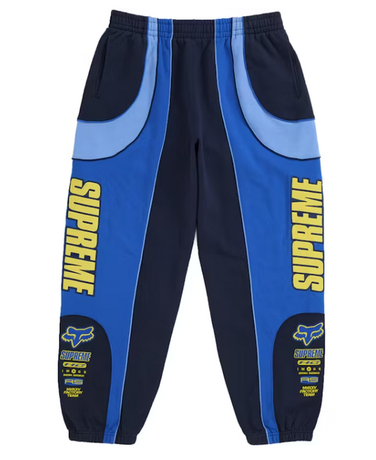 Supreme X Fox Racing Sweatpants "Navy/Yellow"