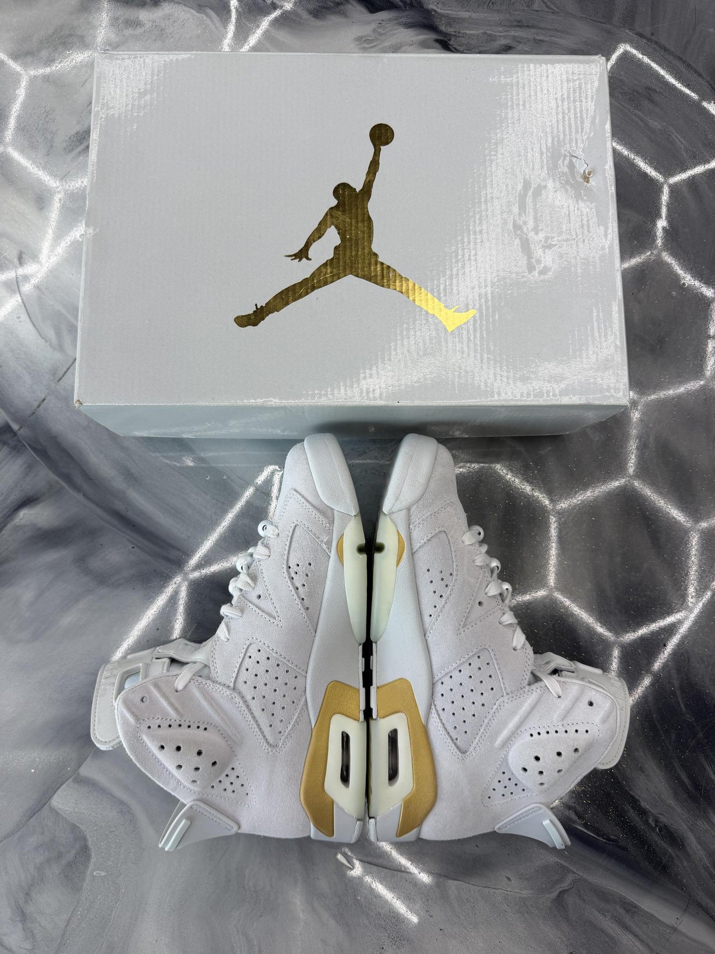 Jordan 6 "Pure Platinum Glacier Blue" Size 6.5/8W