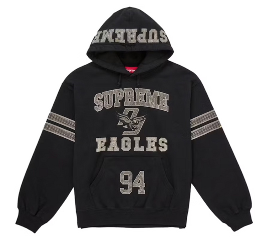 Supreme Rhinestone Eagle Hoodie "Black"