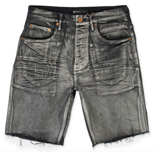 Purple Denim Shorts "Black Iridescent"