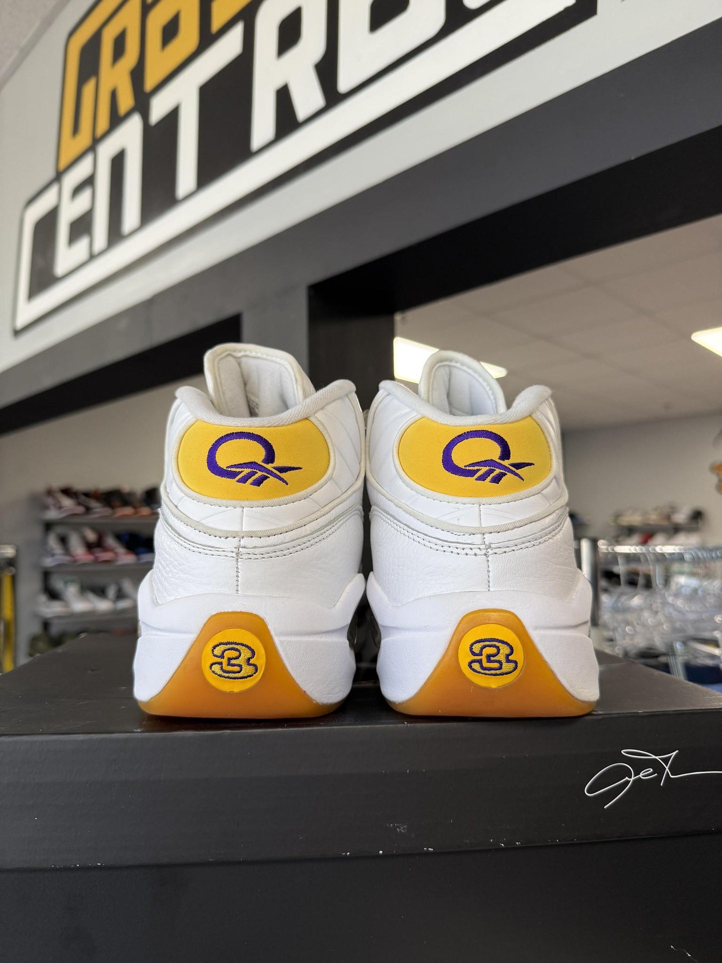 Reebok Question Mid "Yellow Toe" Used Size 11