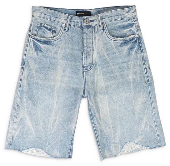 Purple Denim Shorts "Light Indigo Acid"