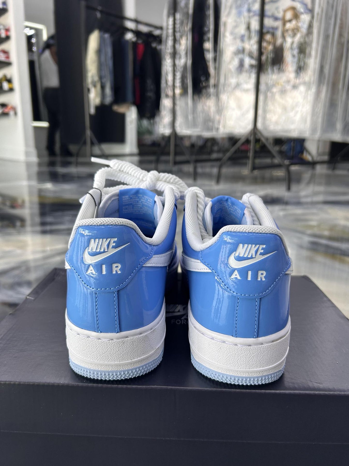 Nike Air Force 1 Low "Patent University Blue" Used Size 9.5