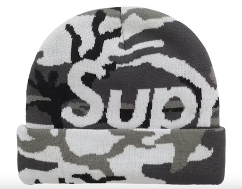 Supreme Big Logo Beanie "White Camo"