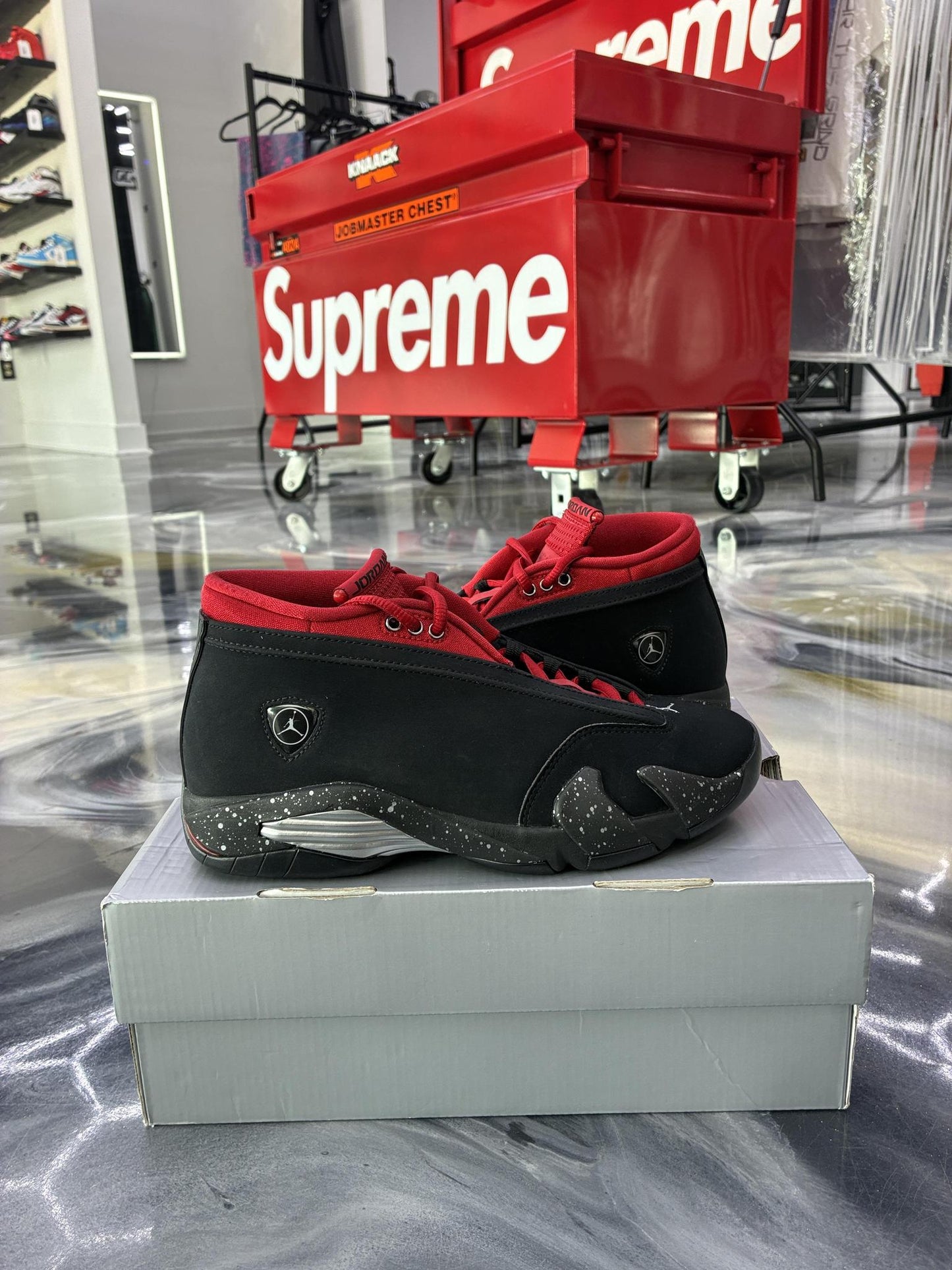 Jordan 14 Low "Red Lipstick" Used Size 7Y/8.5W
