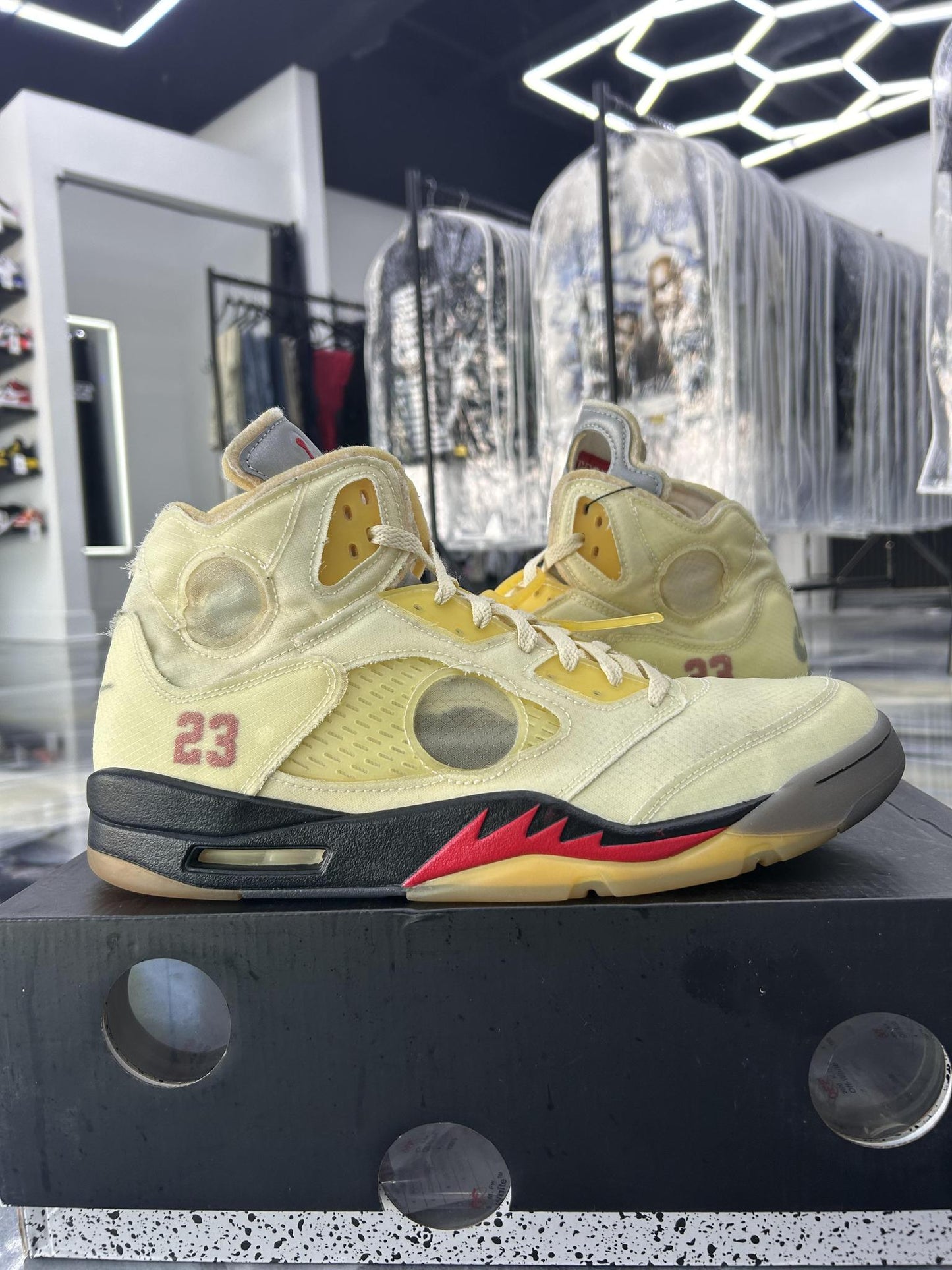 Jordan 5 x Off White "Sail" Used Size 14