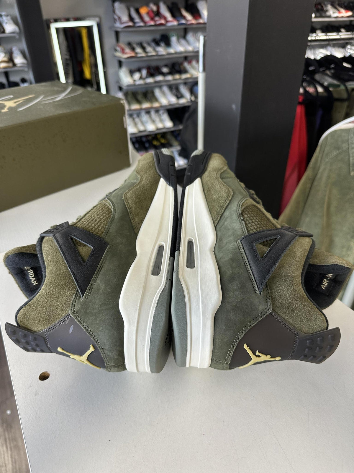 Jordan 4 "Craft Olive" Used Size 14