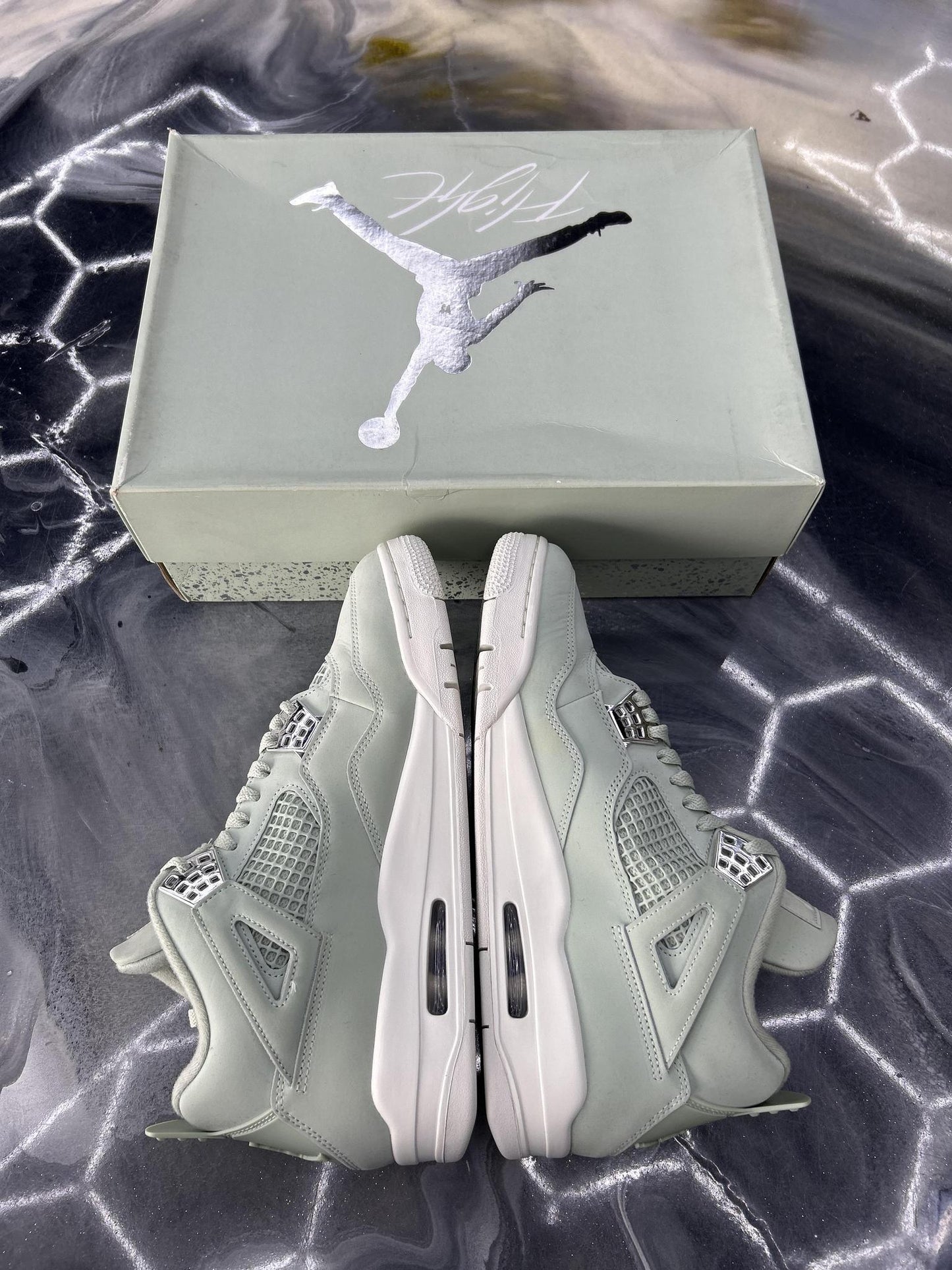 Jordan 4 "Seafoam Sail" Used Size 12W/10.5M