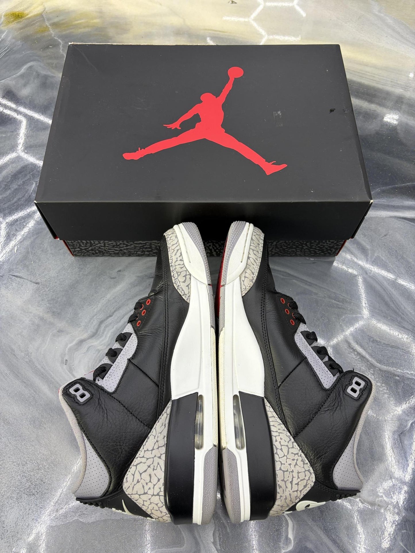Jordan 3 "Black Cement" Used Size 9