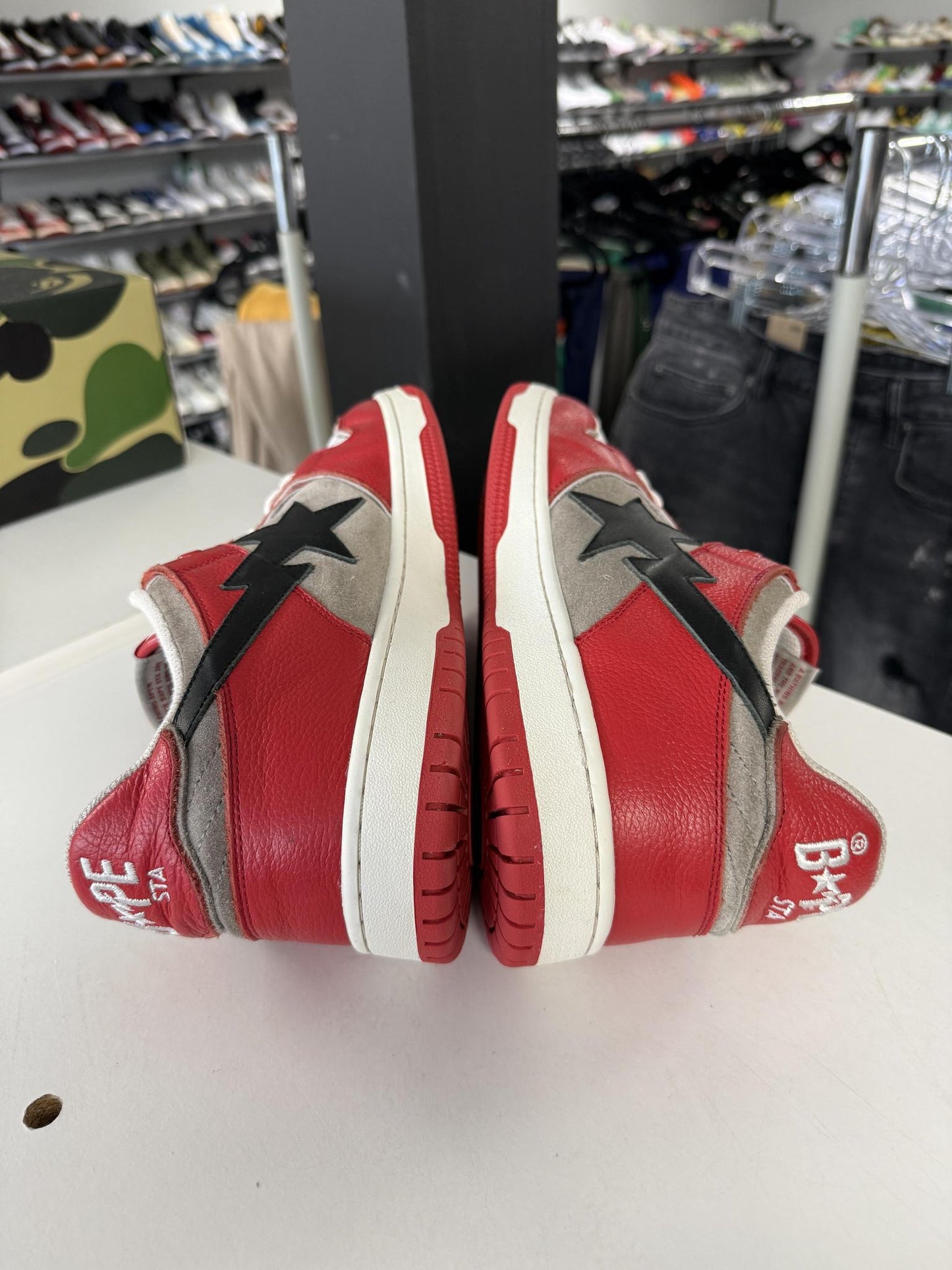 Bape Sk8 "Red Grey" Used Size 13