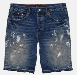 Purple Denim Shorts "Mid Indigo"