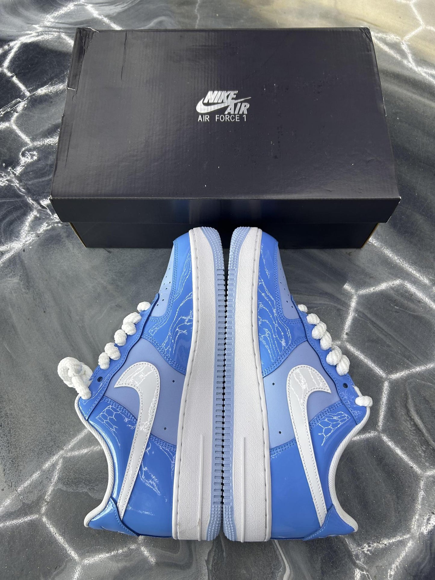 Nike Air Force 1 Low "Patent University Blue" Used Size 9.5
