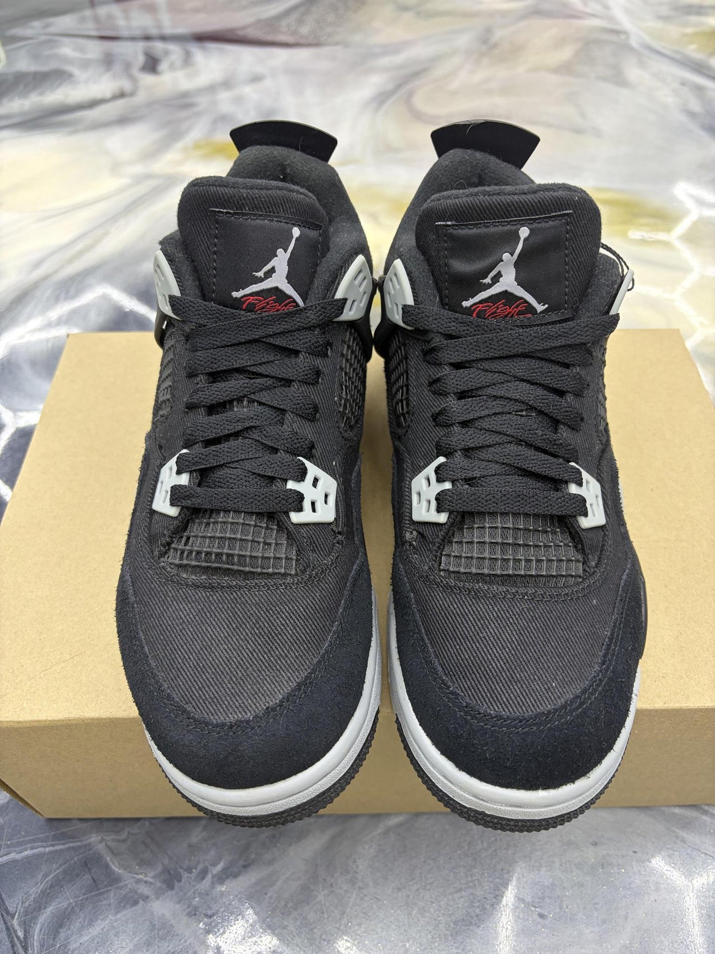 Jordan 4 "Black Canvas" Used Size 7Y/8.5W